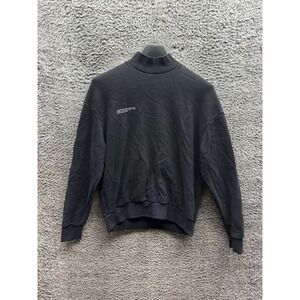 Pangaia 365 Graphic Turtleneck Pullover Sweatshirt Black Unisex Adults Size S